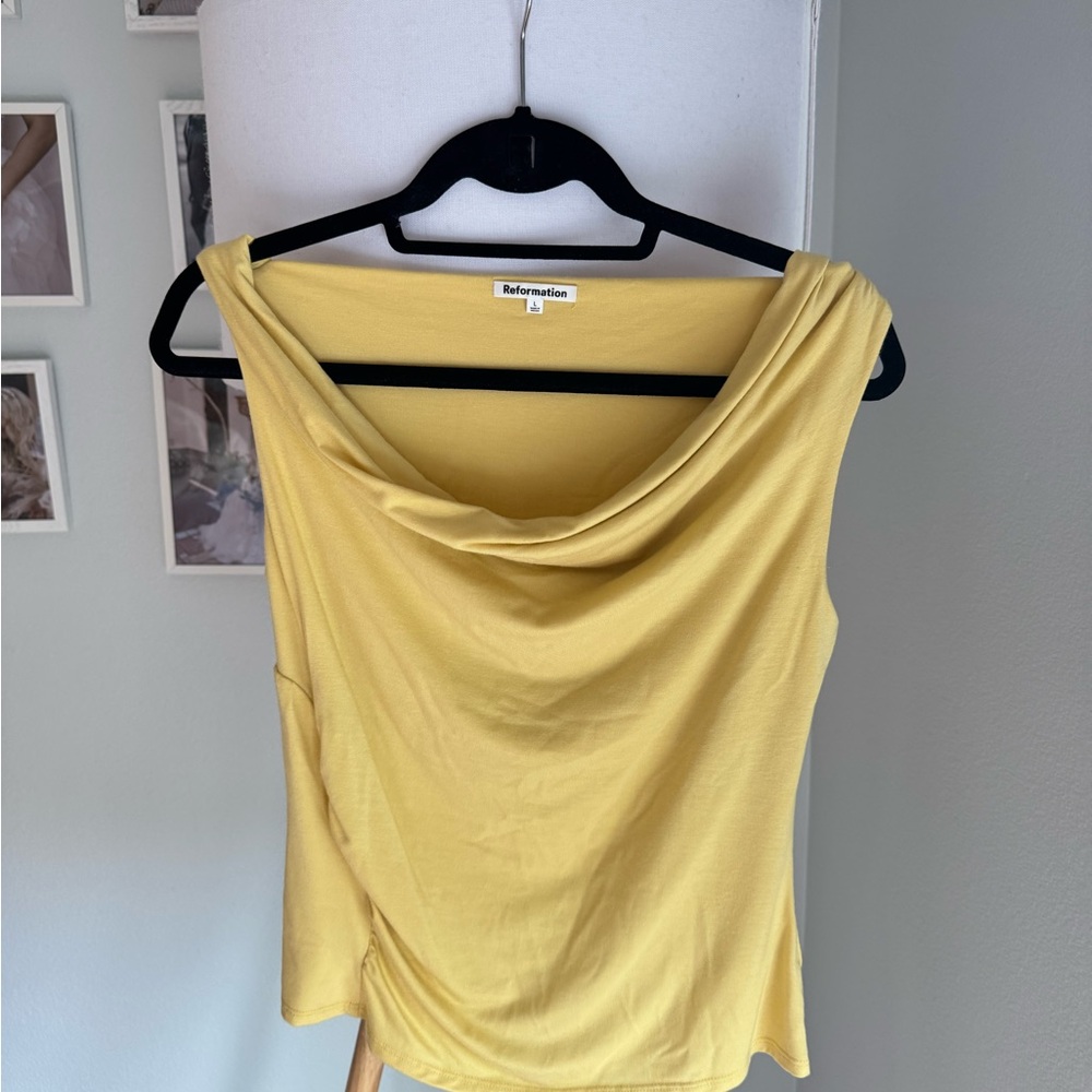 Reformation Darla Knit Yellow Top